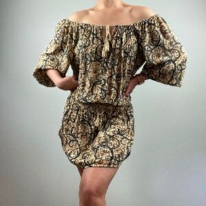 RALPH LAUREN Denim & Supply Boho Mini Dress Paisley Floral Size S